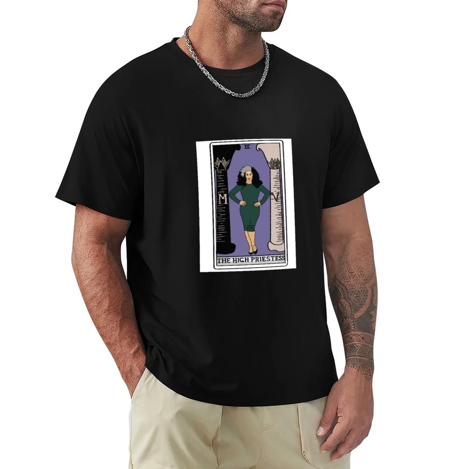 T-shirt Michelle Visage Tarot Card "The High Priestess" T-shirt sportiva leggera e basic