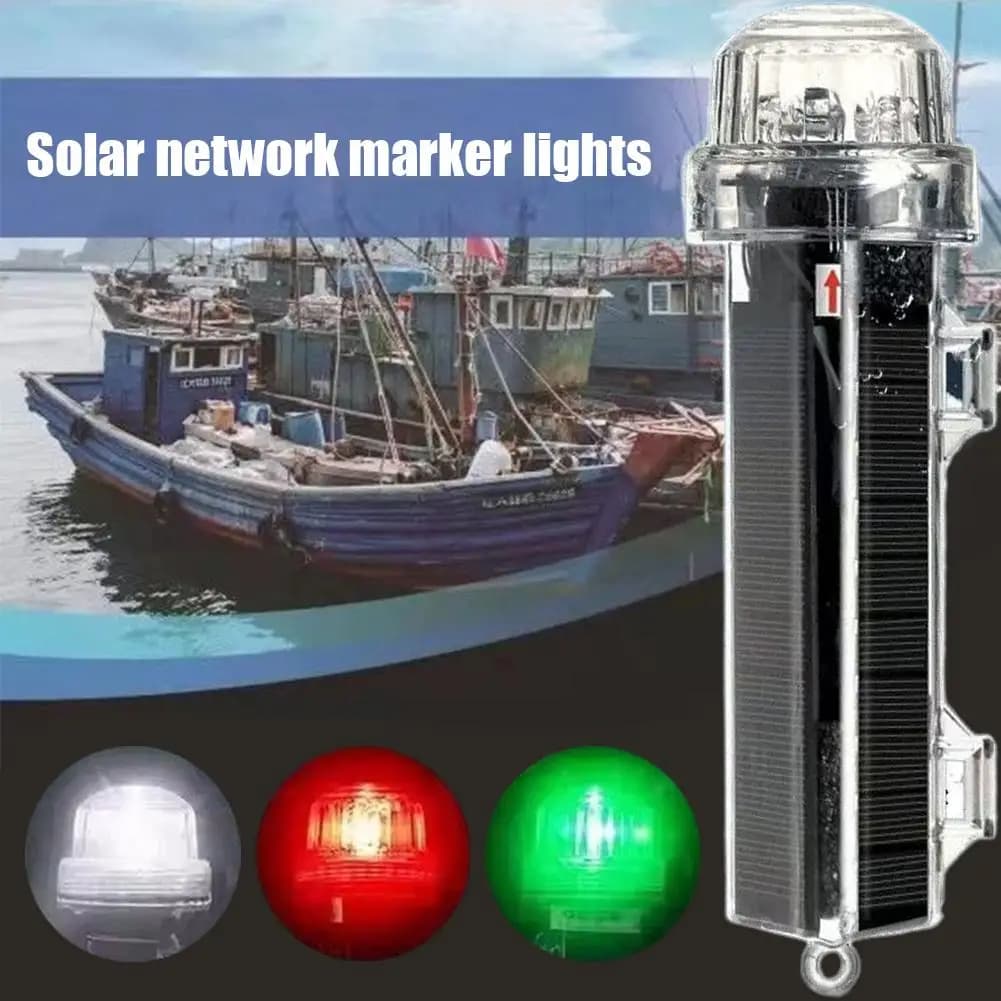 Luce di avvertimento stroboscopica solare Alta tenuta Impermeabile Sale Resistente agli alcali Anticorrosione Luce di ancoraggio a LED per yacht per barche 1800mAh