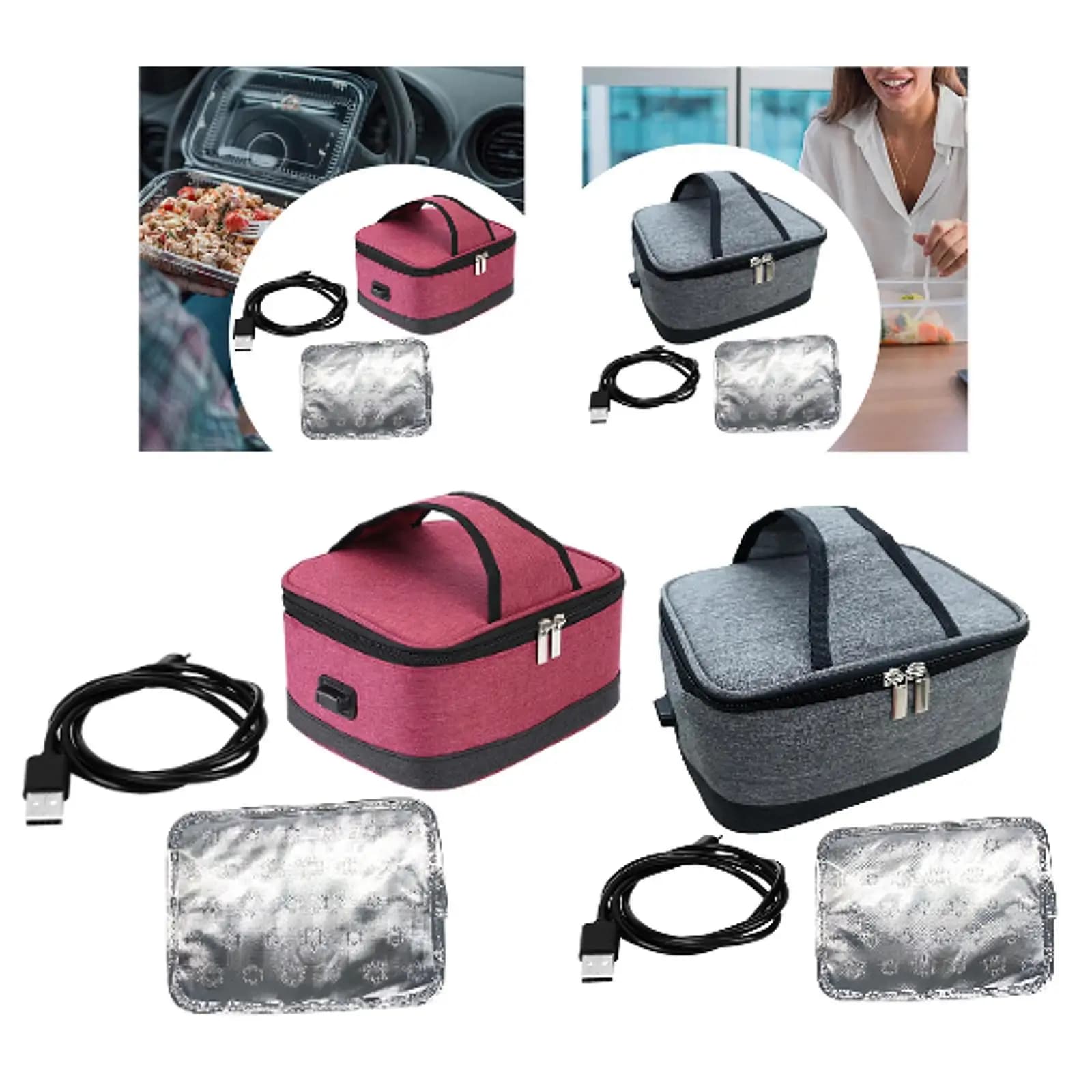 Borsa termica per pranzo riscaldata, scaldabagno portatile per cucina in ufficio, campeggio