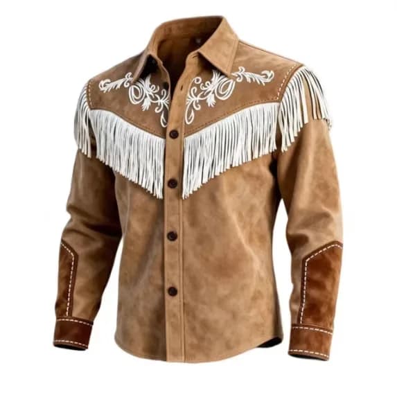 Brown Leather and Velvet Jacket with Nappe from Unique Design, Vintage Style Autumn Winter, Fashion Top Streetwear