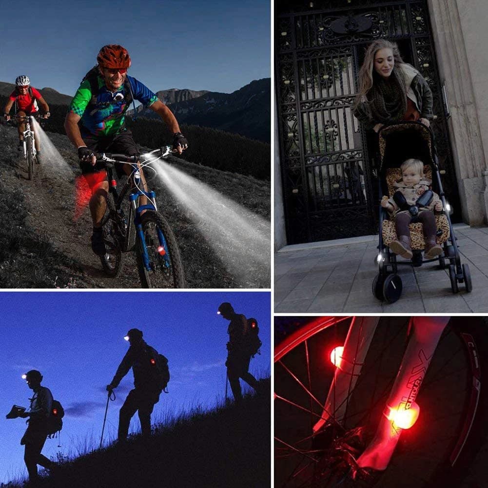 Set di Luci LED in Silicone per Bicicletta, Impermeabile, Faro Anteriore e Luce Posteriore