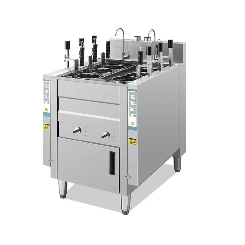 Intelligent 6-Pot Automatic Lift Pasta Noodle Cooking Machine Outdoor Commercial Kitchen Equipment Energy Saving Ramen Noodle