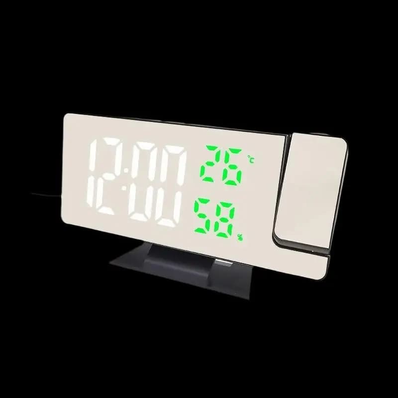 Sveglia Digitale LED con Proiezione e Angolo di Visione di 180 Gradi ° Orologio Proiettore Girevole con Schermo per Casa e Ufficio, Grande Specchio da Tavolo