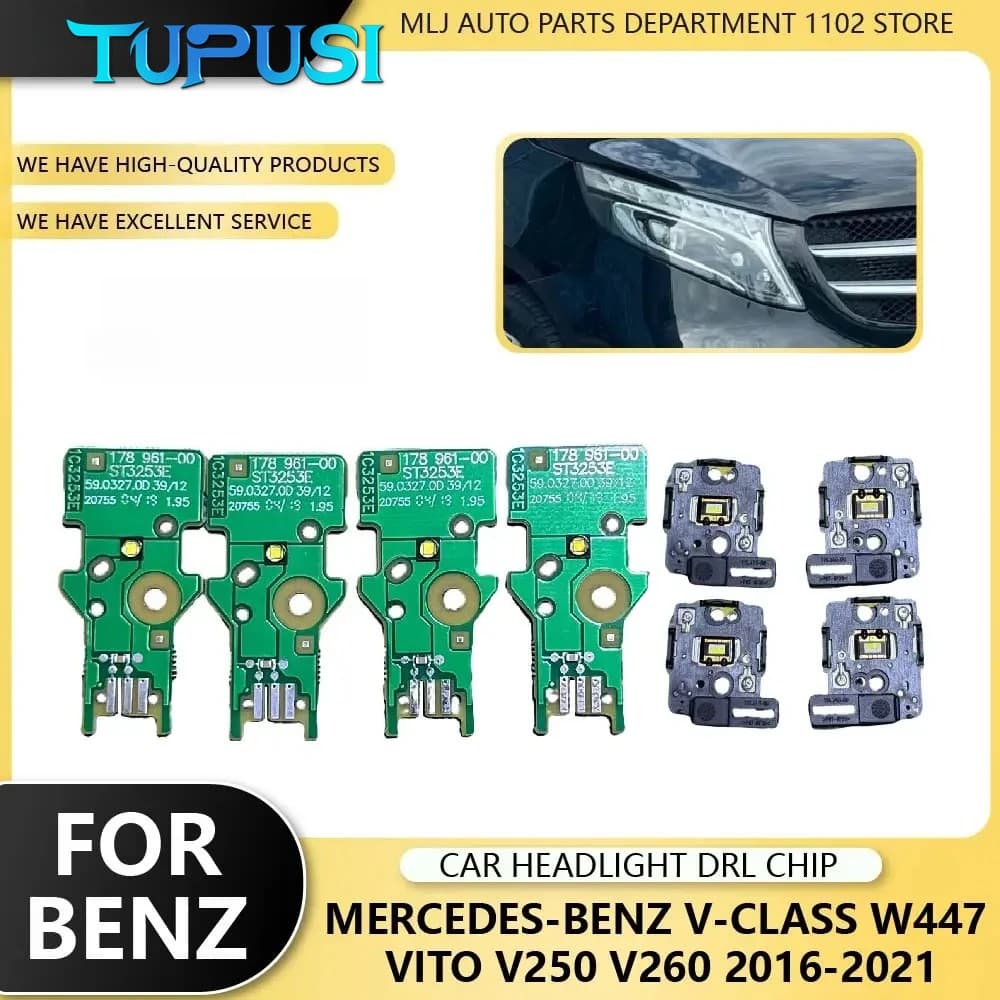 Nuovo Chip LED per Fari Auto Mercedes-Benz Classe V W447 Vito V250 V260 2016-2021, Scheda LED DRL, Sorgente Luminosa Bianca
