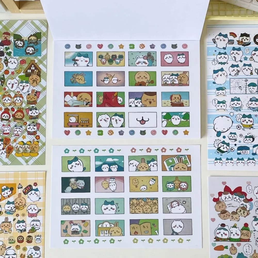 30 Fogli di Adesivi Chiikawa, Materiale per Scrapbook Fai-da-Te, Adesivi Decorativi Kawaii Anime con Motivi Multipli per Quaderni, Regali e Giocattoli