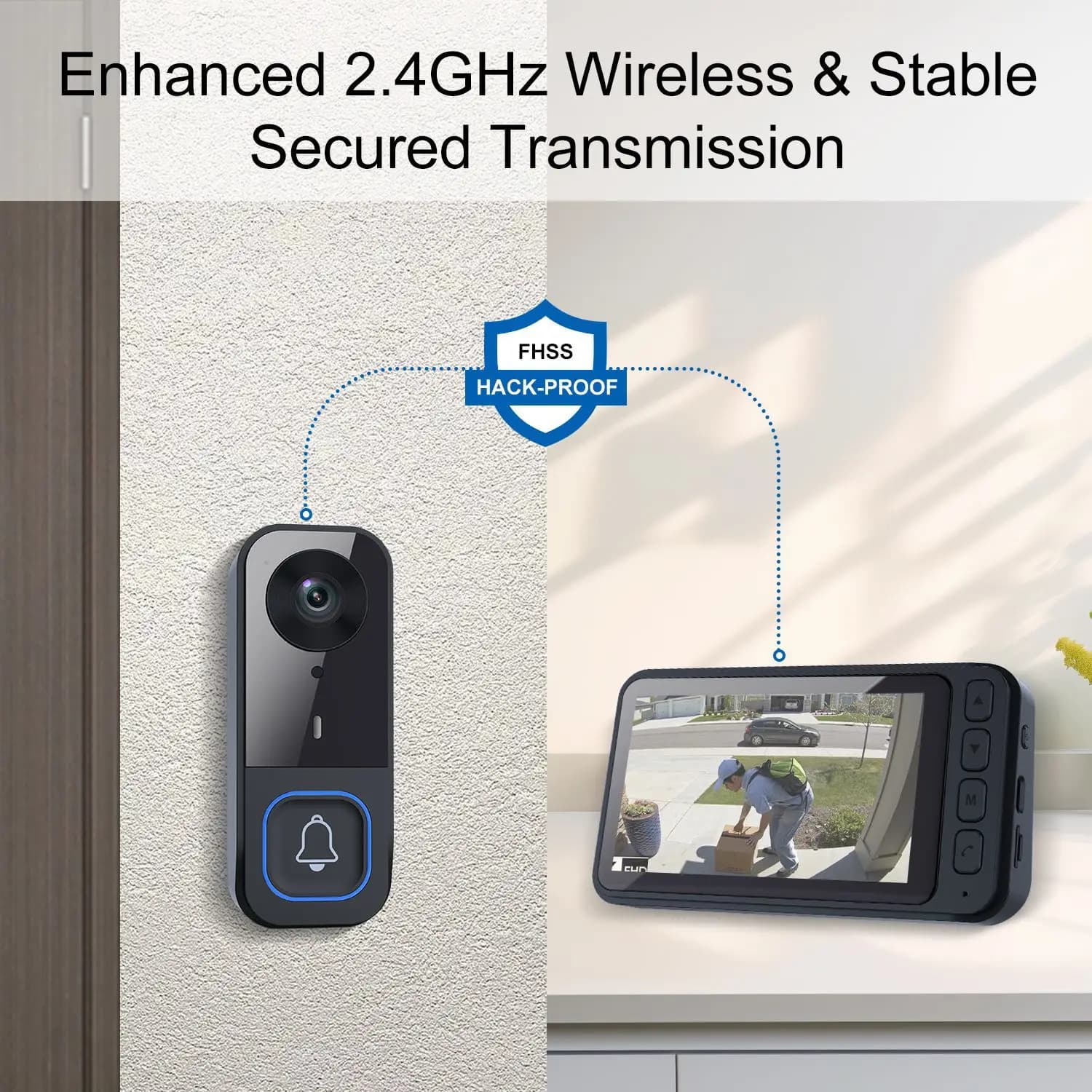 Schermo LPS da 4,3 pollici Campanelli wireless Visione notturna HD Campanello per porta di sicurezza domestica intelligente Videocitofono a 2 vie Videocamera per campanello esterno