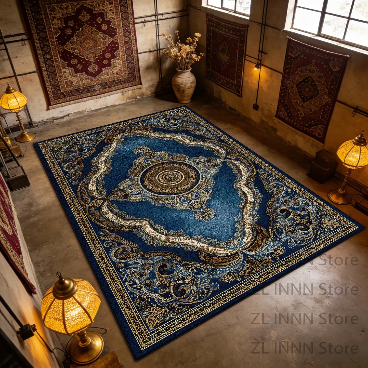 Luxury Persian Style Carpet for Living, Home Decoration, Ethnic Carpet Easy to Clean 200x300, Anti-slip Carpets Washing Machine for Bedroom