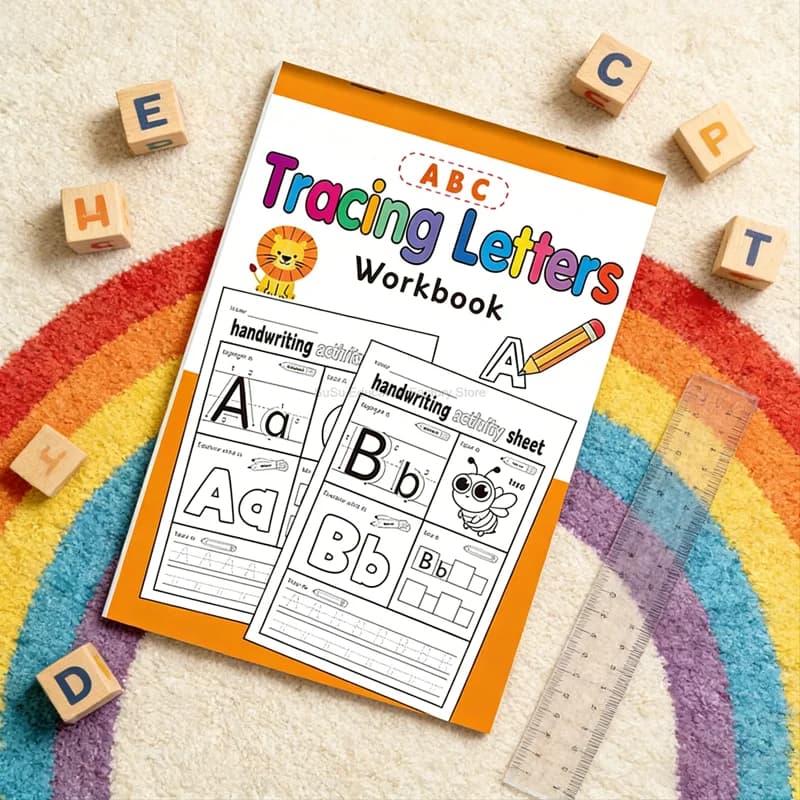 Esercizi di controllo della penna con lettere inglesi, 5 divertenti giochi con le lettere, libro di attività di colorazione interattiva, libro di esercizi di calligrafia