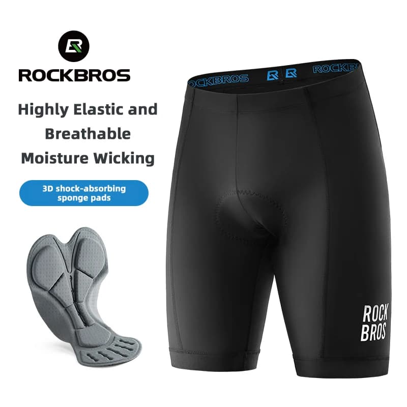 Pantaloncini da ciclismo da uomo ROCKBROS 3D Gel Pad intimo da ciclismo antiscivolo traspirante Bike Bicycle Liner Shorts uomo MTB Road Riding