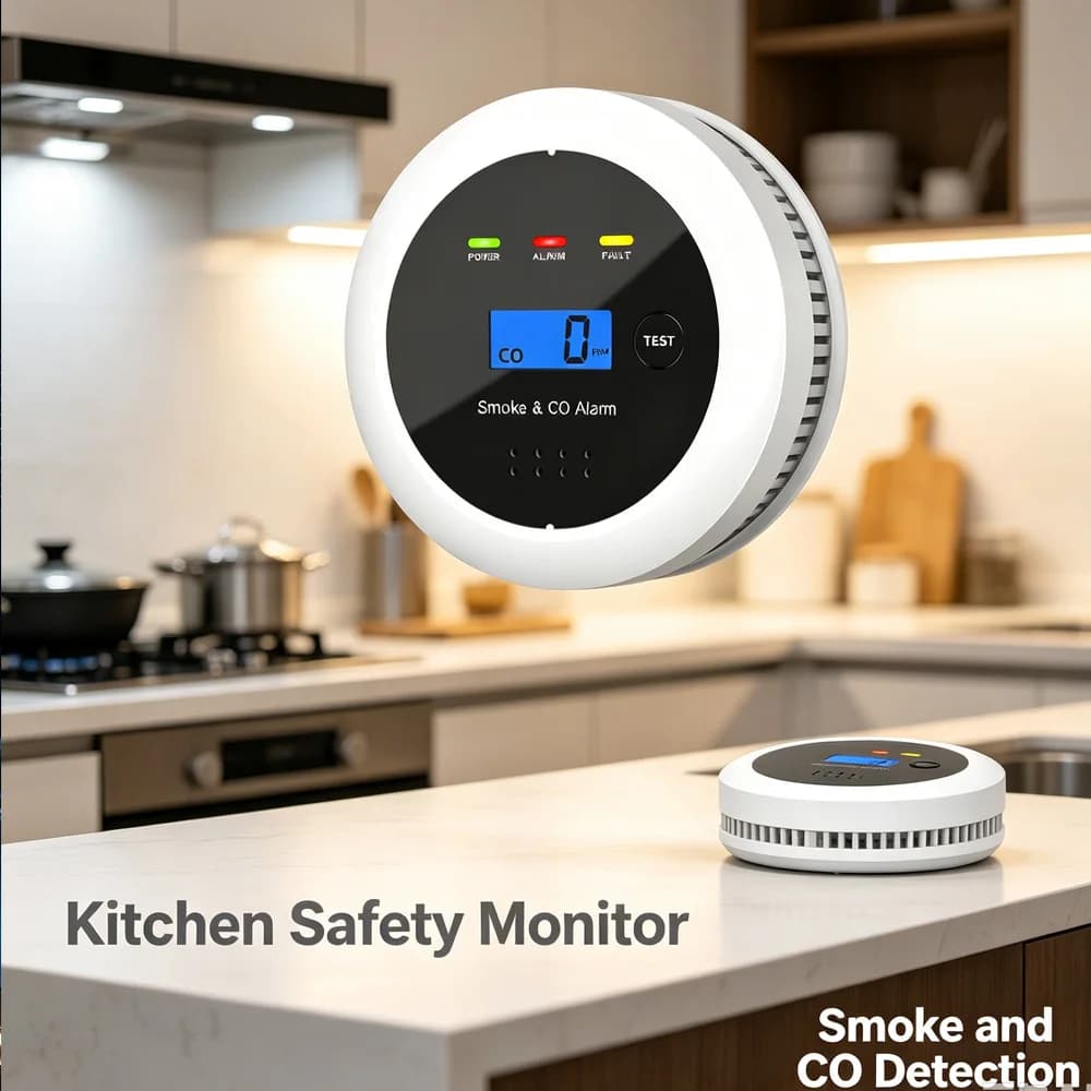 2 in 1 Smoke Detector Carbon Monoxide Alarm Home Security Protection Fire Smoke Alarm Sensor 85dB CO Detector