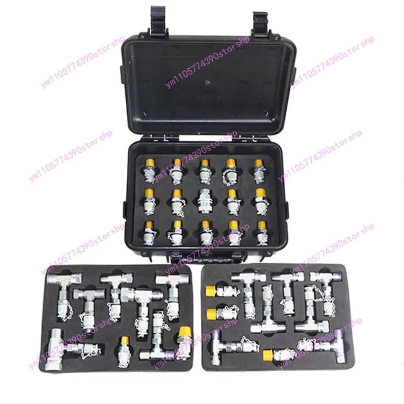 Excavator Hydraulic Pressure Test TeeConnector Kit Travel Distributor Pressure Gauge Adapter Replacement Spare Parts