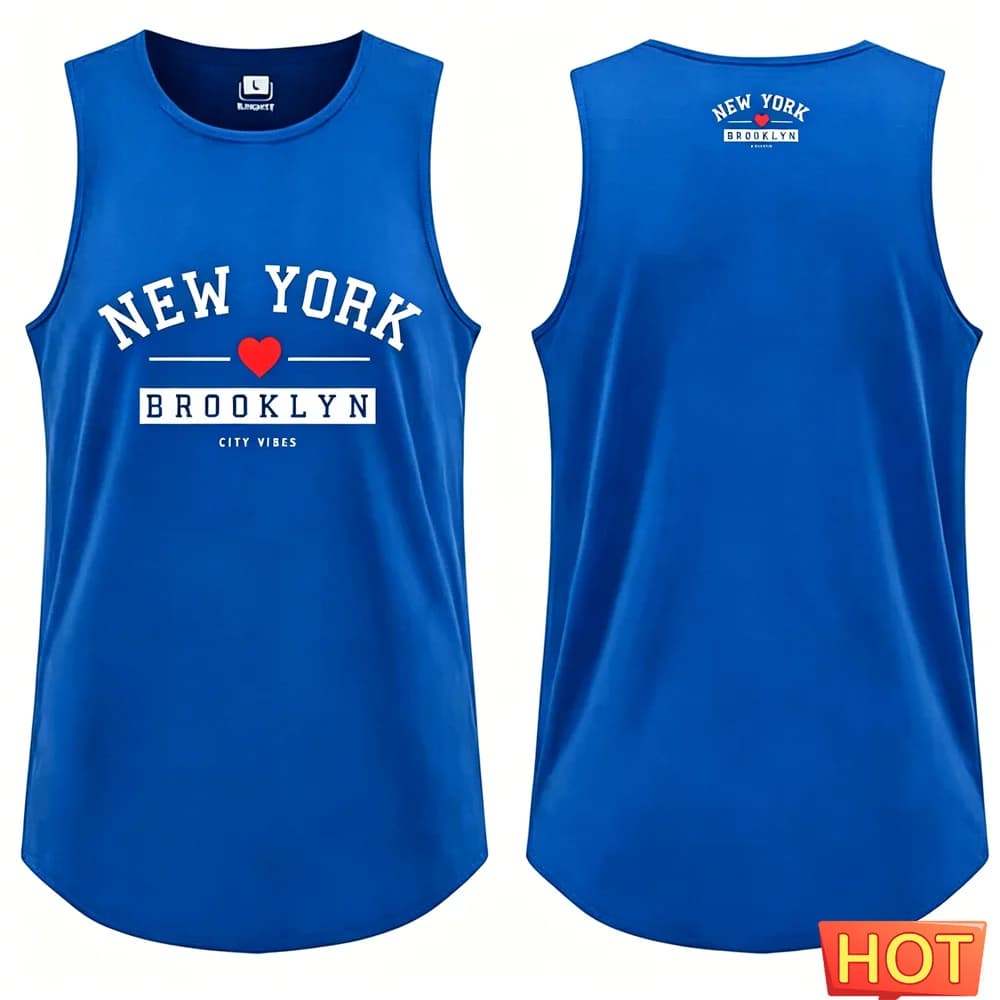T-shirt e canotte versatili da uomo, T-shirt senza maniche stampate, Magliette casual da tutti i giorni, Abbigliamento uomo Y2K, Canotte sportive larghe in poliestere