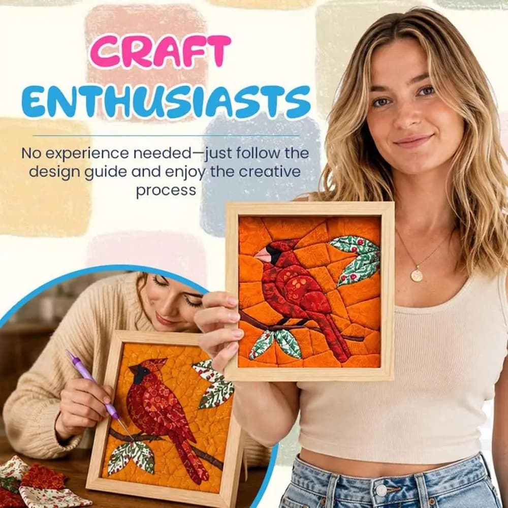 Handmade Fabric Mosaics Kit Cut Cloth No-Sew Design Kinusaiga Fabric Art Kit Multi-Theme Premium Fabric Fabric Embroidery Kit