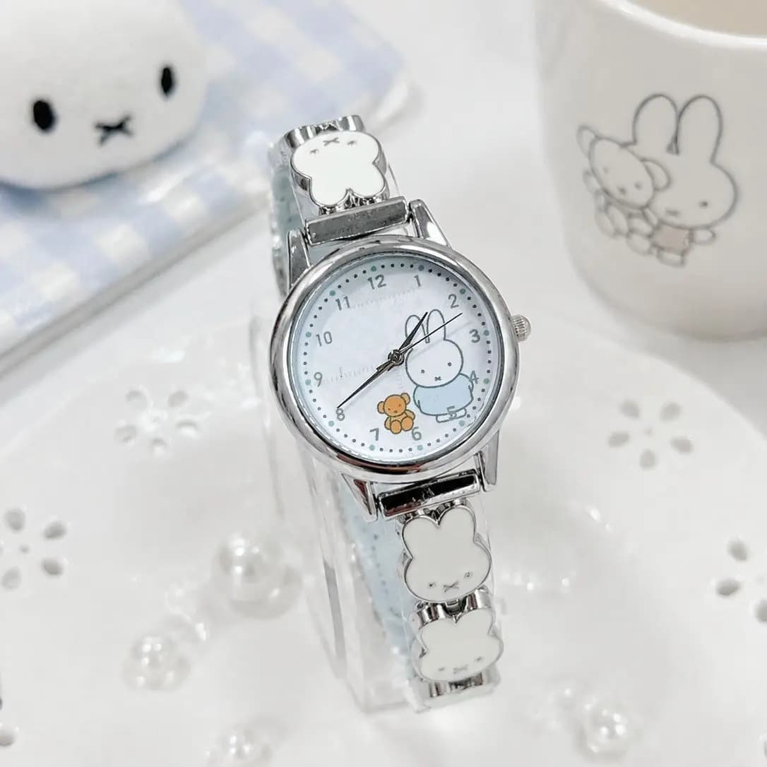 Lovely Cartoon Miffy Watch Woman Student Cartoon Quartz Watch Wristwatch Junior High School Examination Mute Time Creative Gift