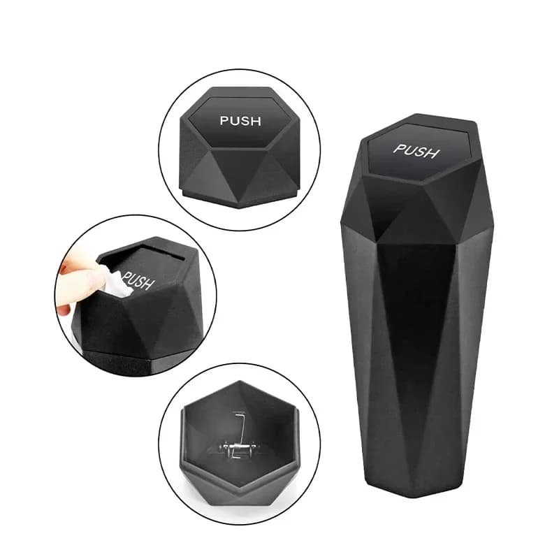 Pattumiera per auto portatile mini scatola di immagazzinaggio per auto con coperchio bidone della spazzatura mobile scatola impermeabile