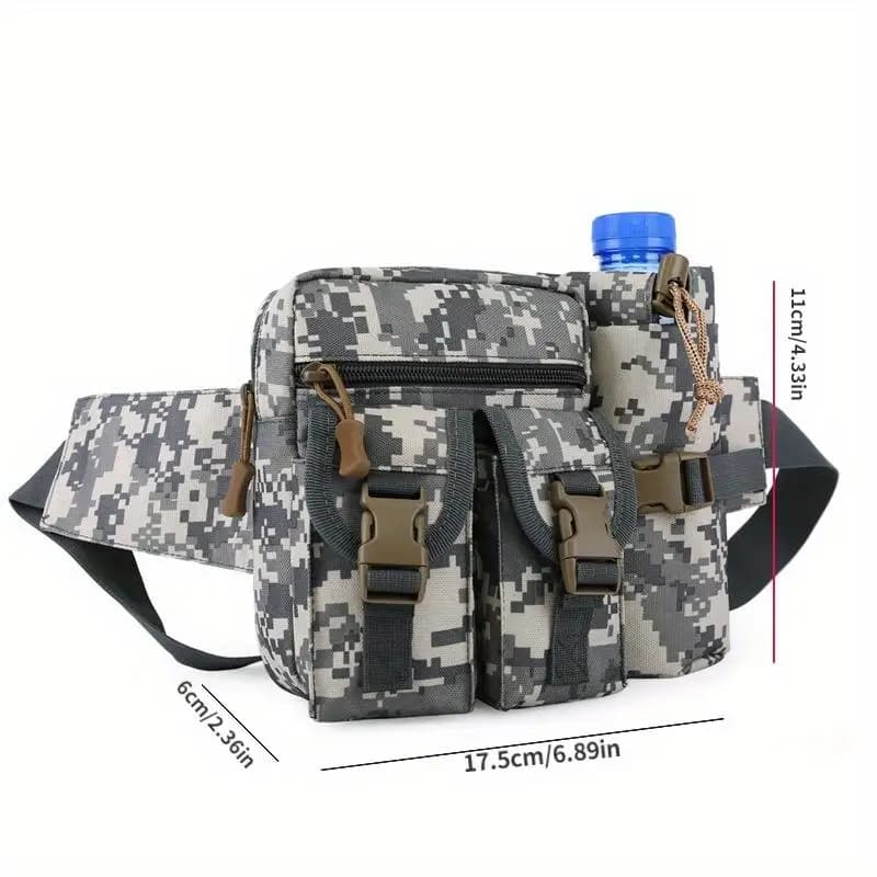 1Pc Tactical Men Waist Pack Nylon Hiking Water Bottle Phone Pouch Outdoor Sports Hunting Climbing Camping Belt Bag