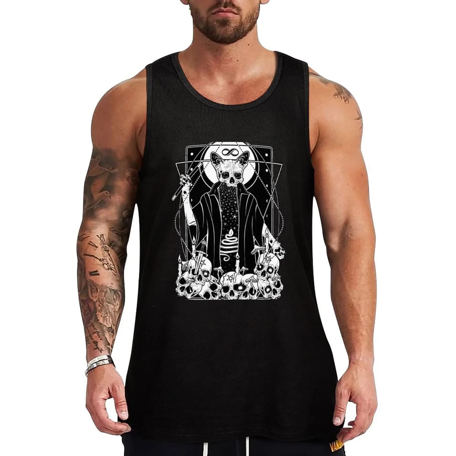 Canotta The Magician Tarot Card, canotta casual rilassata, canotta estiva senza maniche