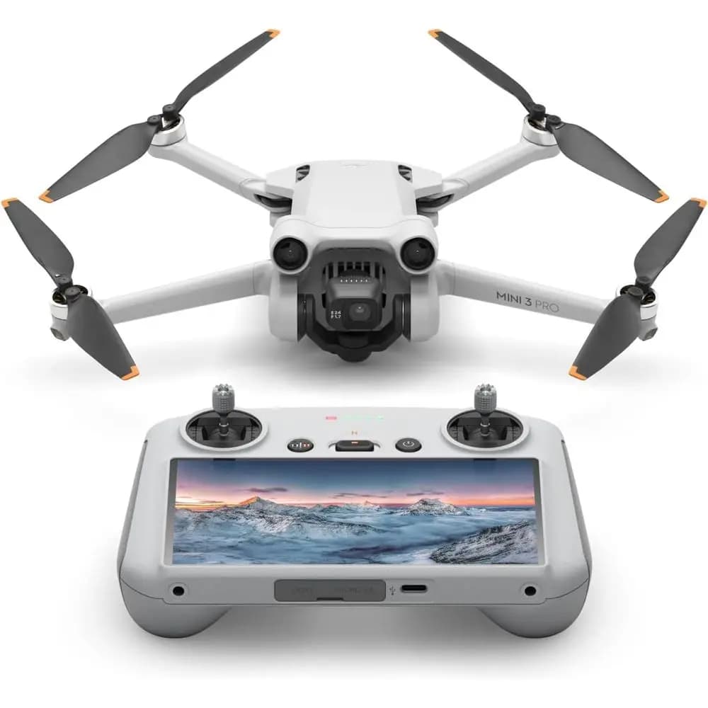 Mini 3 Pro (RC), Mini Drone con Video 4K, Foto 48MP, 34 Minuti di Autonomia, Peso Superiore a 249 g, Rilevamento Ostacoli, Ritorno a Casa, AA Rem