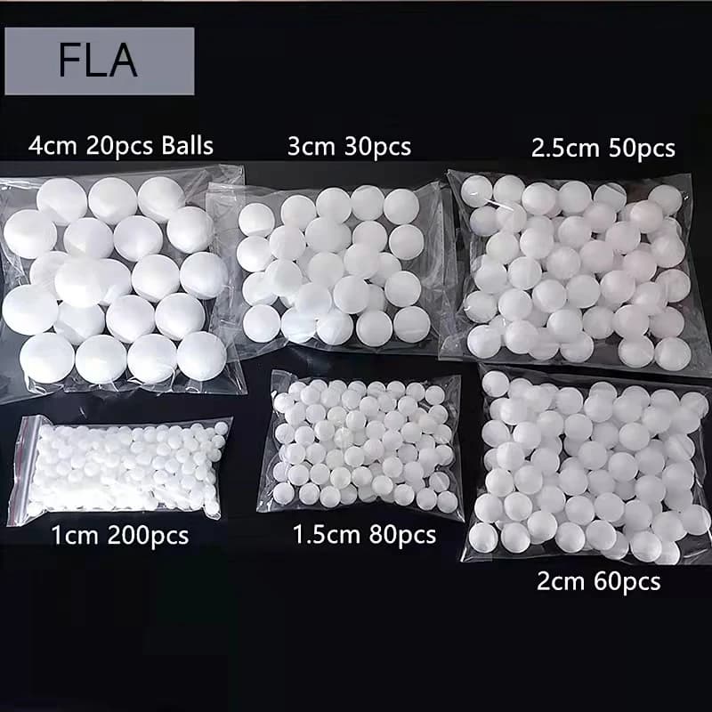 Palline di polistirolo rotonde da 1-4CM palla di natale Mini palline di schiuma artificiale bianca fai da te decorazioni per feste di matrimonio