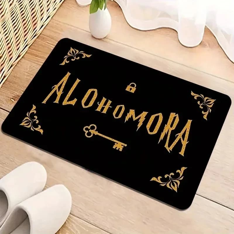 Alohomora Magic Key Welcome Mat Flannel Non-slip Washing Machine Versatile For Living Room Bedroom Bathroom Home Decorations Carpet