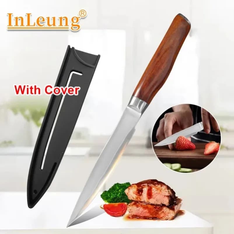 Stainless Steel Fruit Knife, BBQ Handle, Professional Kitchen Knife for Boning, Domestic Tools for Cutting Vegetables, Pelapatate