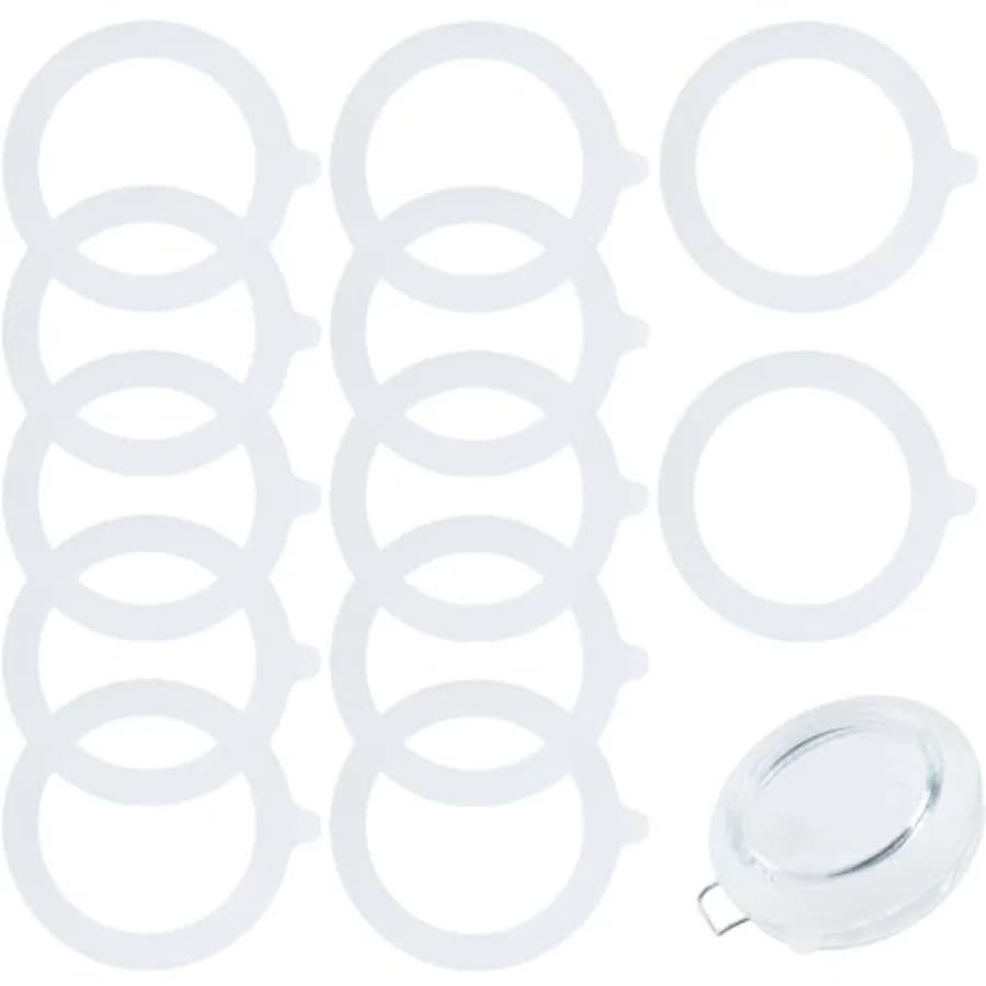 12 Pieces Rubber Seals for Glass Jars, Airtight and Leakproof Silicone Replacement Gasket Sealing Rings for Mason Jars, Elastic