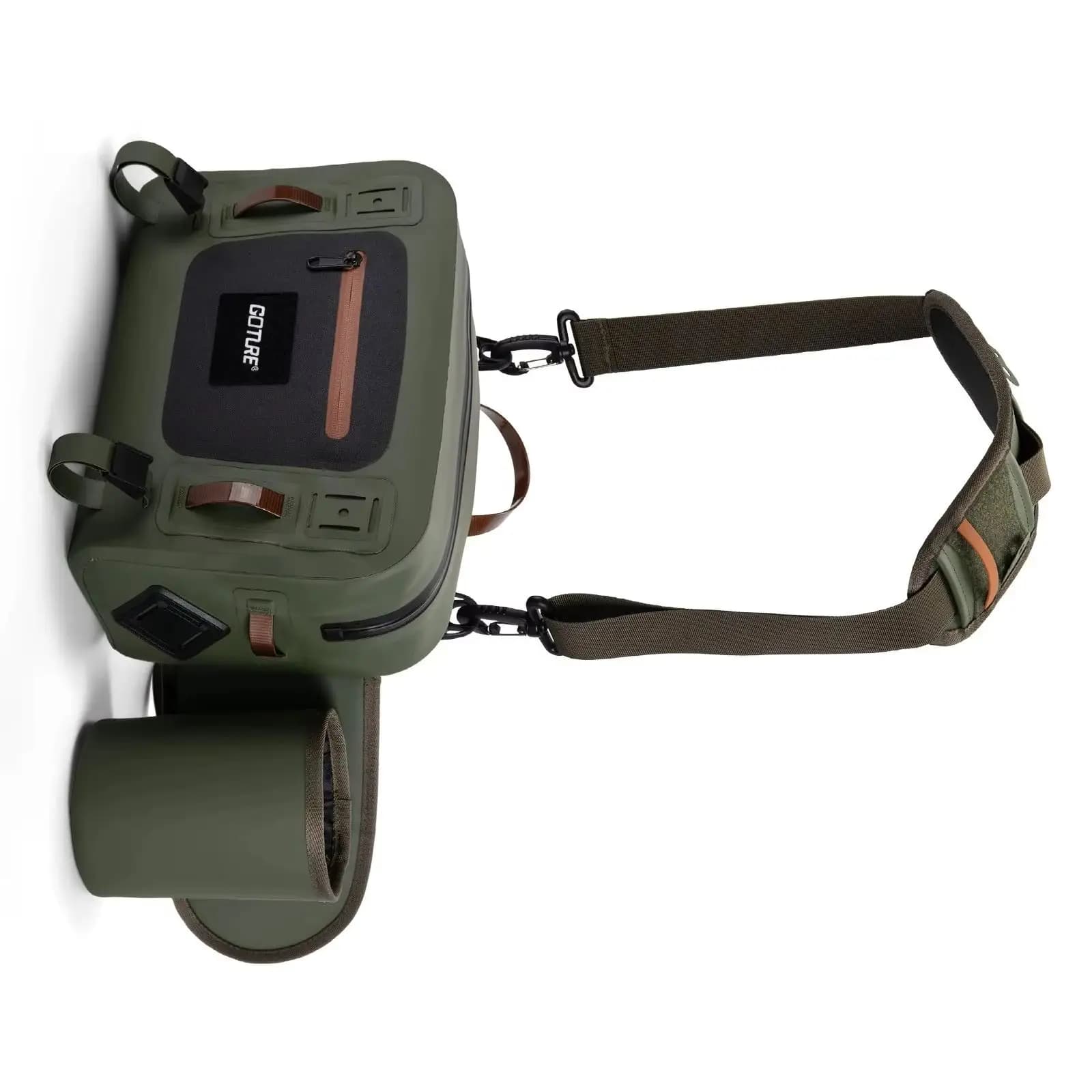 Goture Waterproof Fly Fishing Waist Bag Fishing Tackle Rod Hand Net Storage Tool Accessory Ultra Light Bag 34.5x23x12.5cm