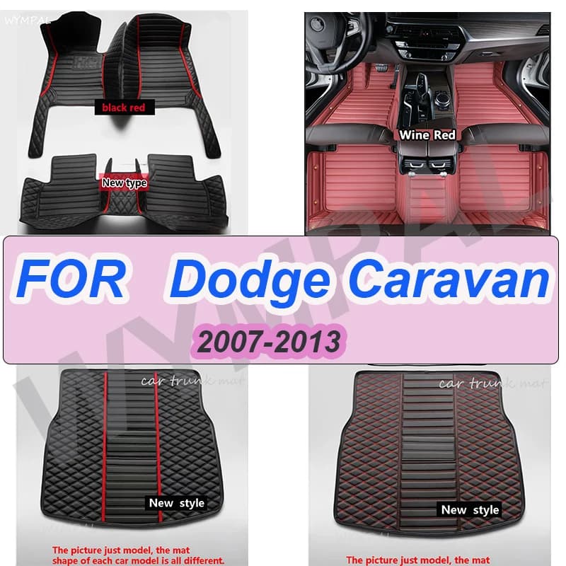 LUXURY Custom Car Floor Mats For Dodge Caravan 2007-2013 Auto Carpets Foot Coche Accessorie