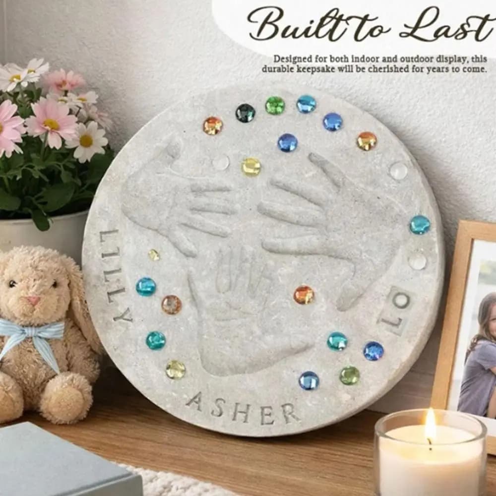 DIY Handprint Stepping Stone Kit Includes Colored Stones Includes Stamp Set Stepping Stone Kit Craft Kit