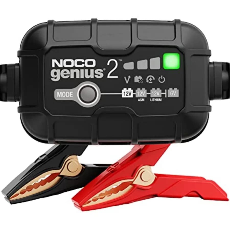 GENIUS2: Caricabatterie Intelligente 2A 6V/12V, Mantenitore Automatico, Caricatore a Corrente Continua e Desolfatore con Protezione da Sovraccarico e Temperatura