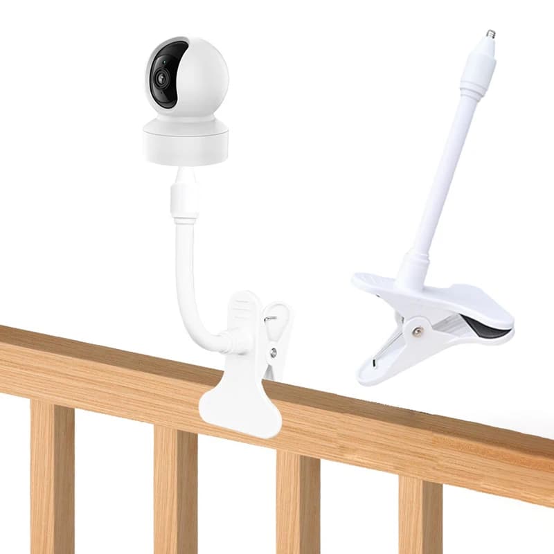 Portable Clip Mount Webcam Stand for Baby Monitor No Punching Flexible Twist Mounting Kit Home Camera Holder Attaches to Crib