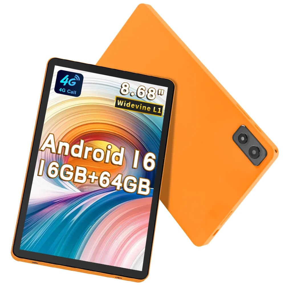 Paitanry Tablet PC Android 16 da 8,68 Pollici, 16GB RAM, 64GB ROM, Espandibile a 1TB, 4G LTE, Octa Core Unisoc T616, 5000mAh, 90Hz, WiFi 6, 2026 Tab