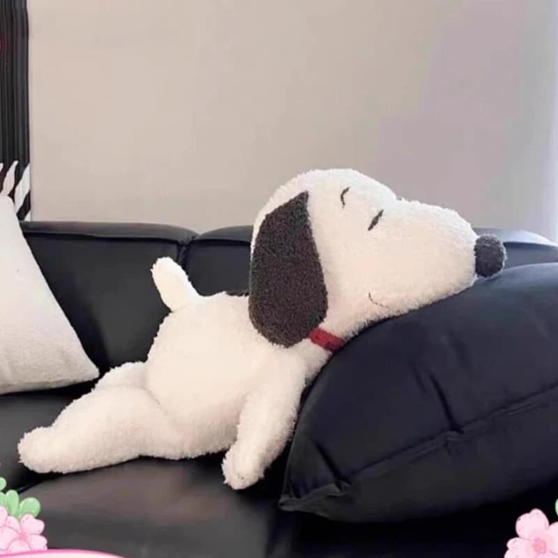 Peluche Snoopy per Decorazione Divano, Cuscino Bambola Snoopy Kawaikatong, Cuscino a Forma di Cane Dormiente sul Letto, Regalo per Donne