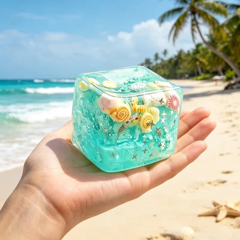 Taba Squishy Stress Balls Cube - Ocean Sensory Fidget Toy Slow Rise Squishy Toys for Kids and Adults Squeeze Relax Gift