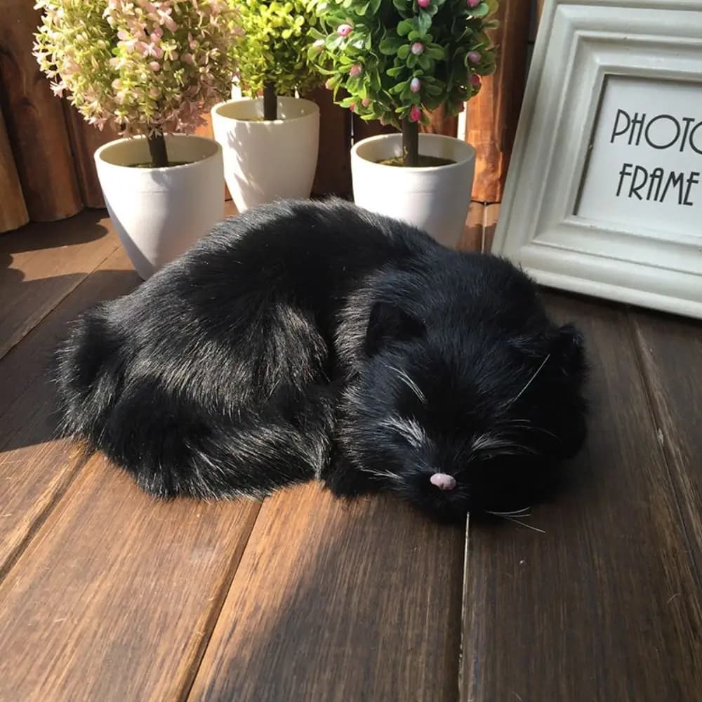 Simpatico gatto di simulazione realistico giocattolo di pelliccia animale mini simulazione gatto bambola miniature realistiche peluche gatti addormentati giocattoli per bambini