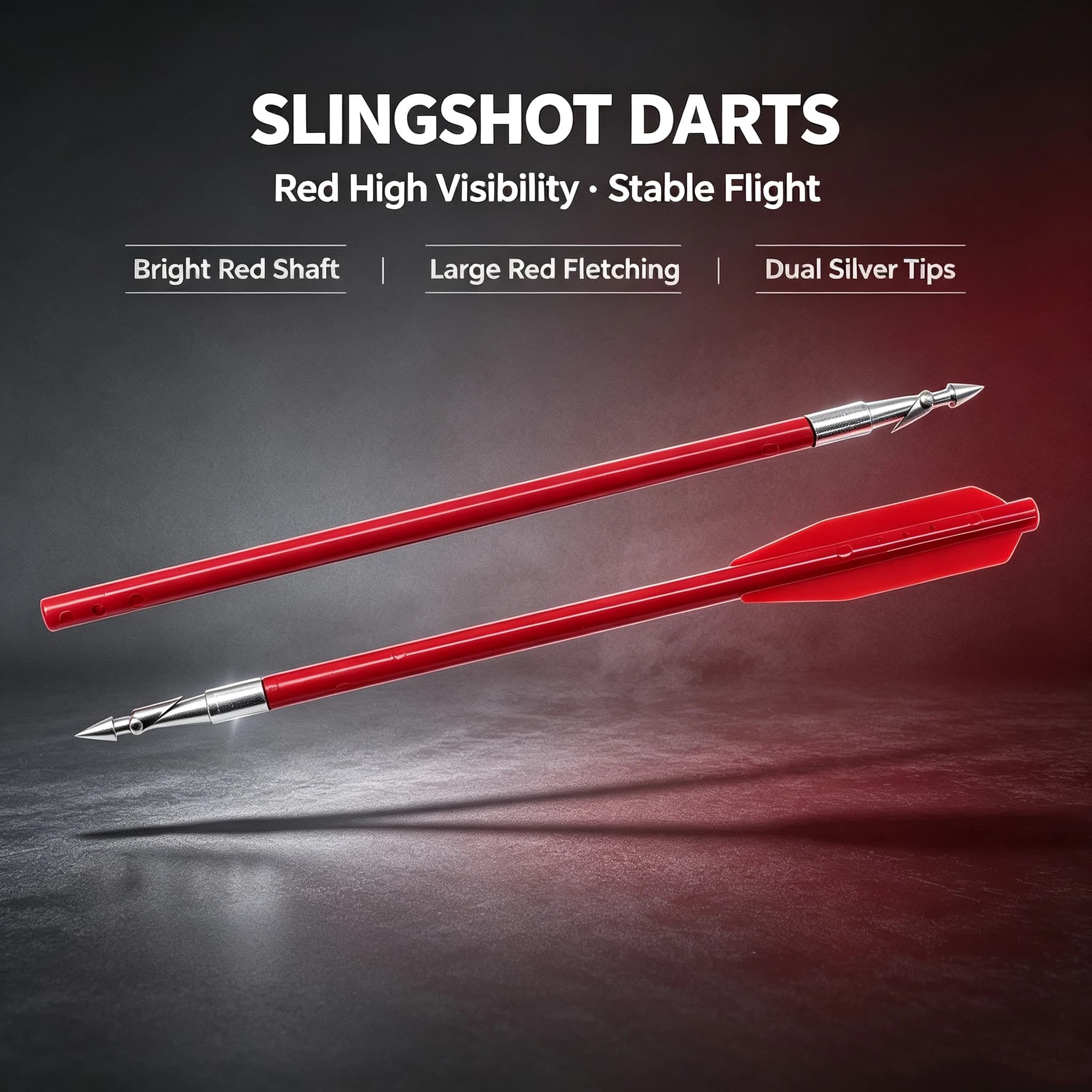 Two-Fin Red Slingshot Darts Barbed Tip 10/20 Pcs Options Outdoor Target Practice Gear