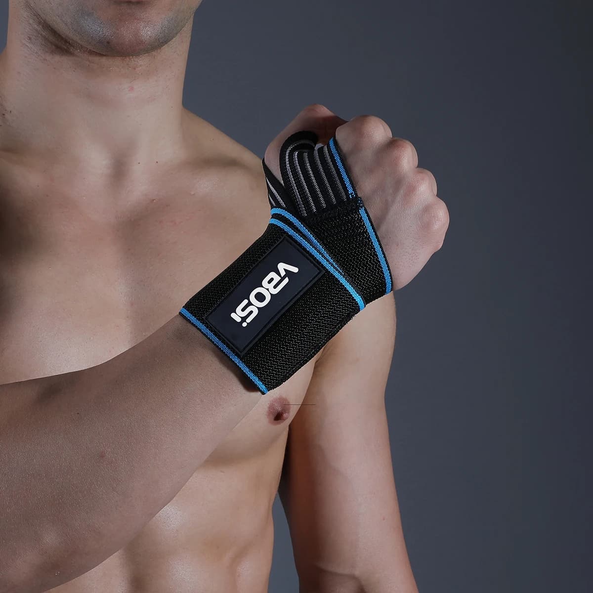 VBOSI Donna Uomo Involucri di supporto per il polso elasticizzati regolabili da 1 pezzo per tennis, basket, sollevamento pesi
