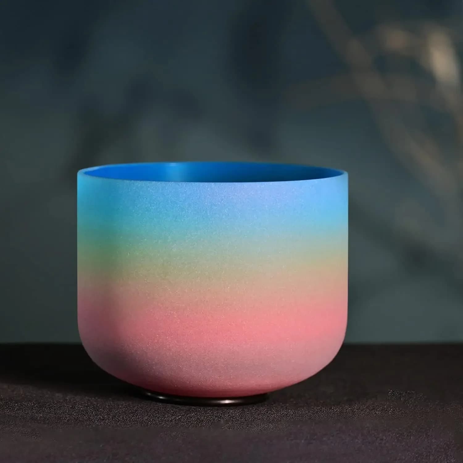 STAR LINKUP 8 Inch Rainbow Colored G Note Throat Chakra Frosted Quartz Crystal Singing Bowl for Sound Healing and Meditation