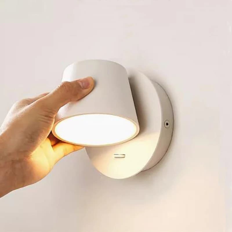 Lampade da Parete Minimaliste Nordiche con Interruttore a Pulsante, Luce LED da Parete Bianca e Nera per Soggiorno, Corridoio, Decorazione e Lettura