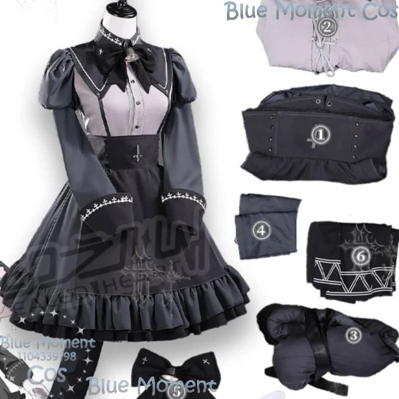 Pukey Goddess Shot Trick Devil Fan Xun Er Same Cosplay School Uniform Blouse Dress Darkness Women Party Navidad Carnaval Event