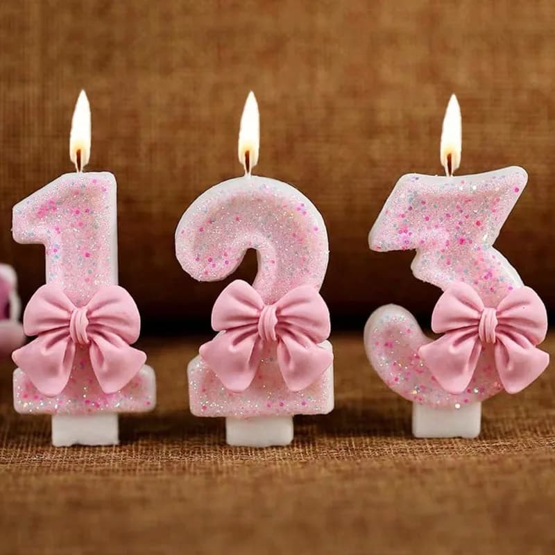 1 pz rosa a forma di farfalla strass numero 3D 0-9 compleanno anniversario pietra miliare evento festa torta candela decorazione di compleanno