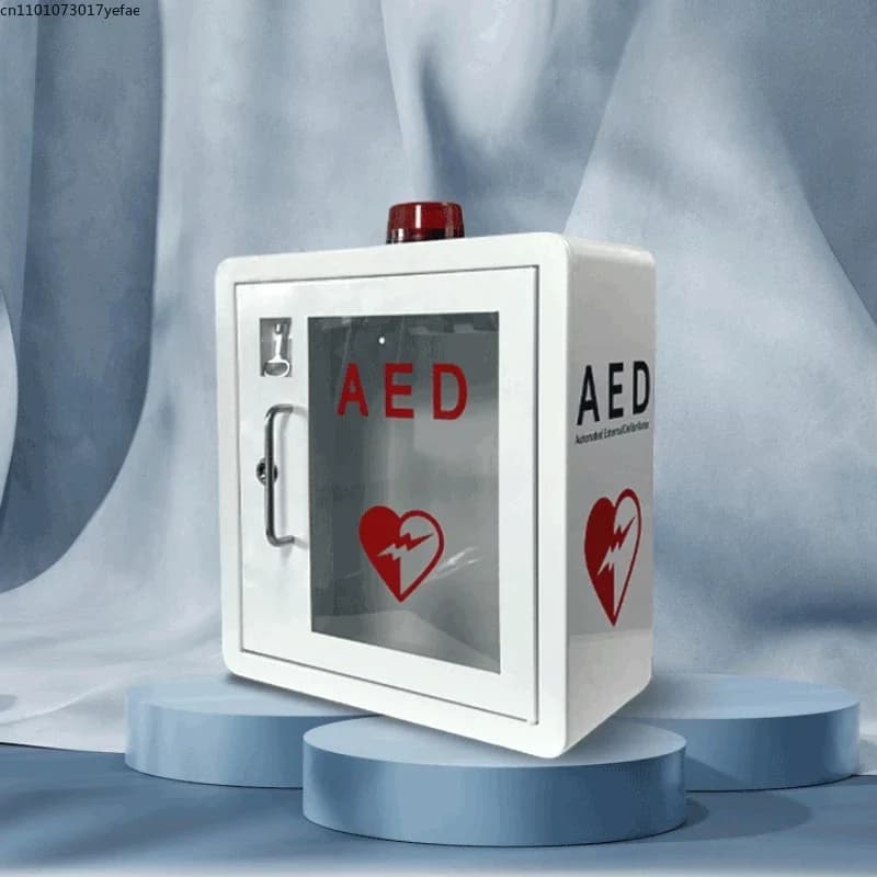 Defibrillatore esterno automatico Armadietto di emergenza Defibrillatore cardiaco Scatola esterna montata a parete Scatola di allarme AED per archiviazione AED
