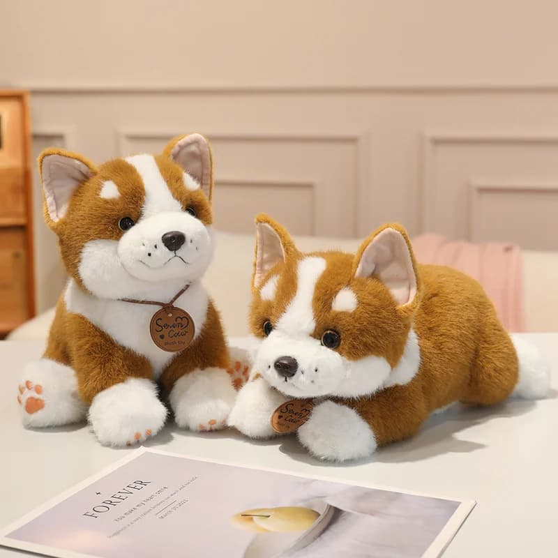 Corgi Plush Dog Doll Pillow Heart Butt, Kawaii Cute Soft Fluffy Stuffed Animal Toy For Children Birthday Gift