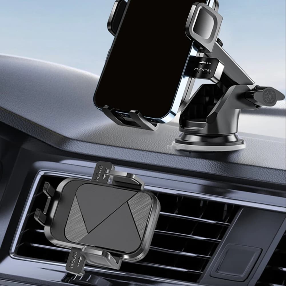 Supporto per telefono da auto con base a ventosa Clip per presa d'aria per cruscotto Supporto per supporto GPS per telefono cellulare Supporto per auto