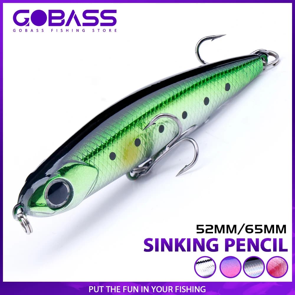 GOBASS Richiamo di Pesca Affondamento Matita Vibrante Bastone Wobblers 3.2g 8.2g Attrazione del Rumore Lipless Minnow Esca Dura Attrezzatura per Acqua Salata