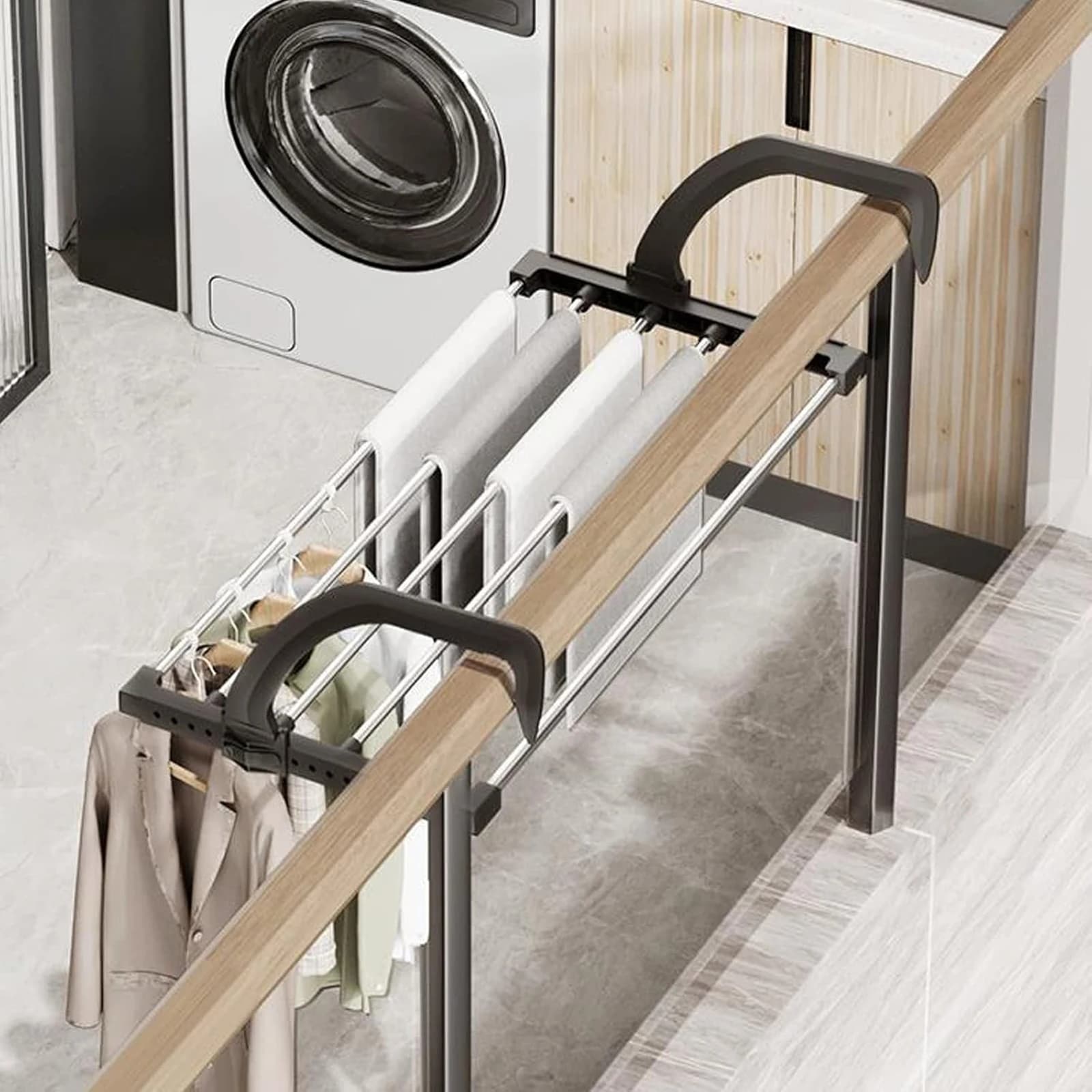 Foldable coat rack with clip for socks, Reusable Window for Balconies and Davanzali
