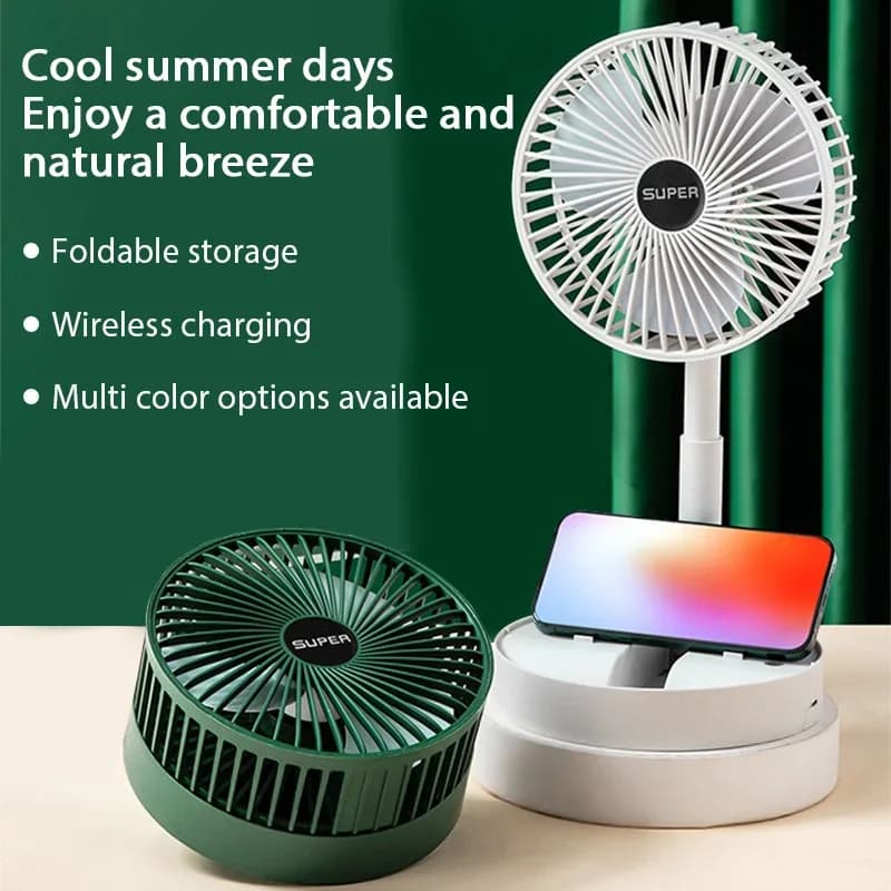 Ventilatore elettrico pieghevole USB Aria fredda Ventilatore portatile per interni ed esterni Mini ventilatore da tavolo di raffreddamento domestico Ventilatore da tavolo da campeggio