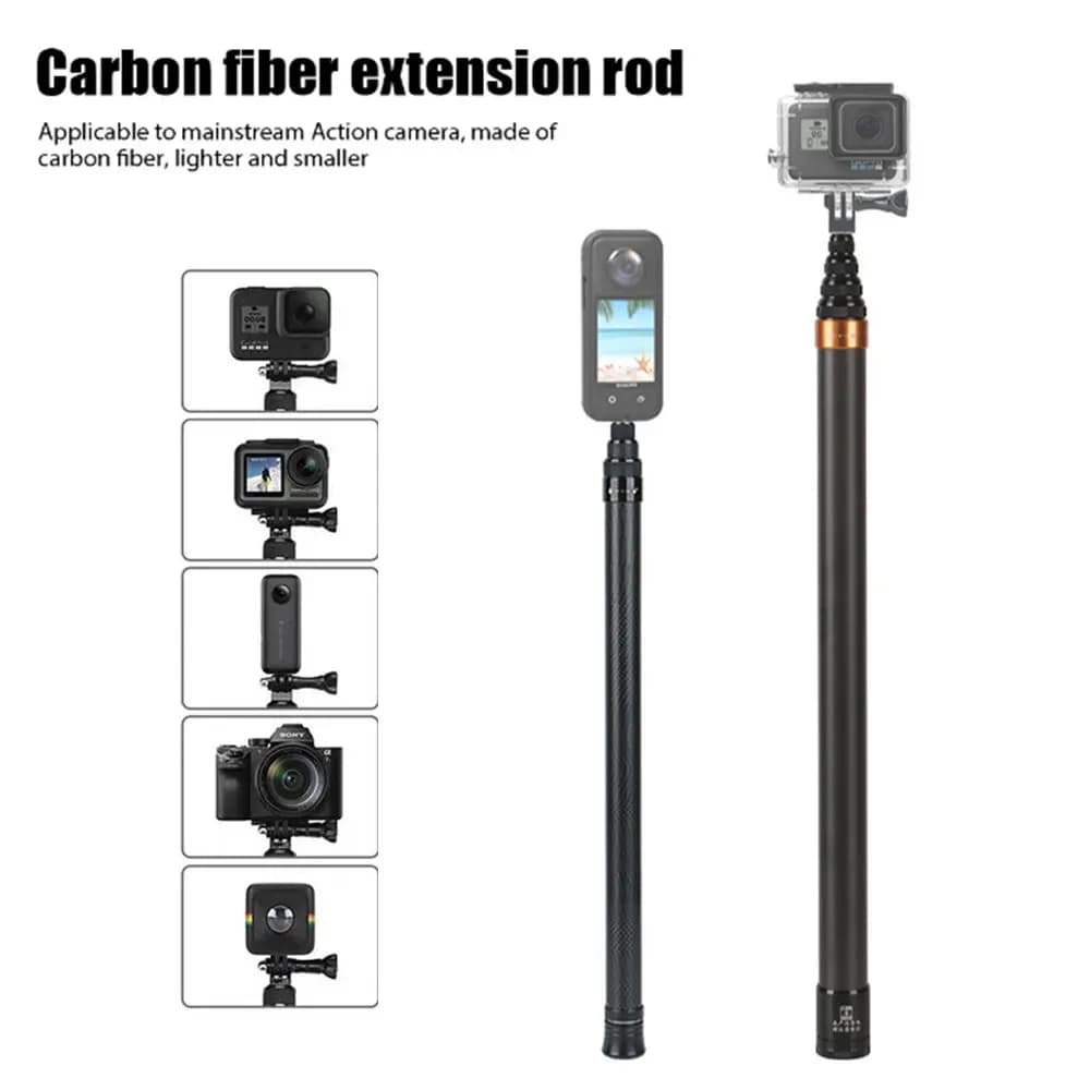 300cm Super Long Carbon Fiber Invisible Selfie Stick for Insta360 X3 /Action 3 /GoPro 12 11 10 9 8 Selfie Stick for Sports Camera