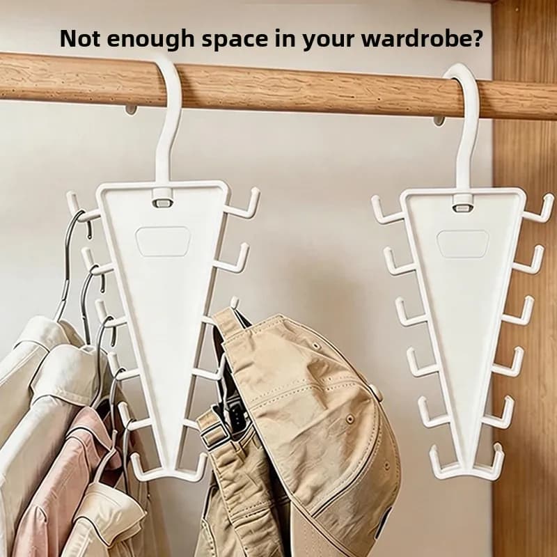 Stackable V Shape Multi-Hook Hanger Storage Rack, Space Saving Closet Organizer for Dorm & Home