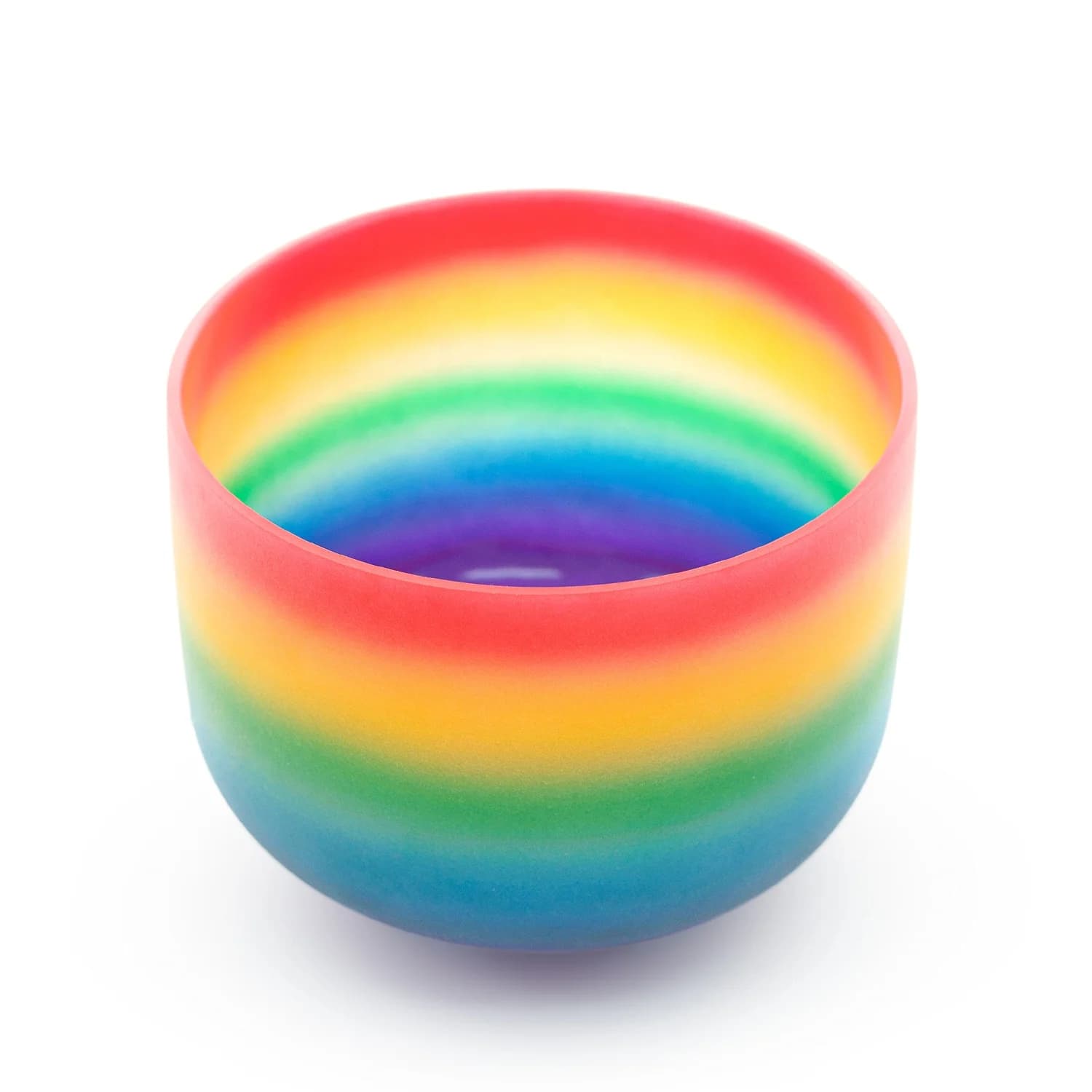 KVKA 1 Pcs 7-8 Inch Chakra Quartz Colored Crystal Singing Bowl for Yoga Sound Bath Musical Instrument Rainbow Healing